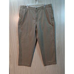 Columbia Regular Fit Men’s Khaki Flat Front Pants Size 40x29 Cotton READ